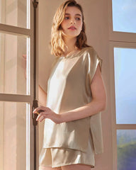 Pyjama à manches courtes en soie lavable