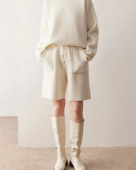 Ensemble pull et short en laine et cachemire pour femme