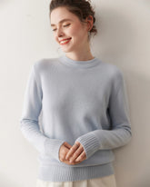 Pull en cachemire à col rond essentiel pour femme
