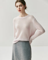 Pull en cachemire léger pour femme à col rond