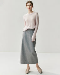 Pull en cachemire léger pour femme à col rond