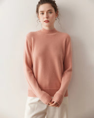 Pull en cachemire à col montant pour femme
