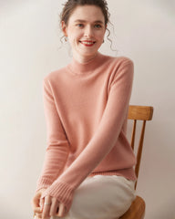 Pull en cachemire à col montant pour femme