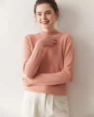 Pull en cachemire à col montant pour femme