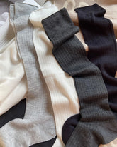 Chaussettes femme fines en mélange cachemire et modal, longueur mollet