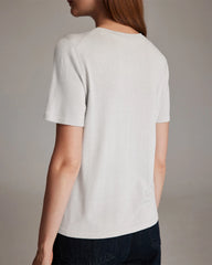 T-shirt en jersey de soie à manches courtes pour femme