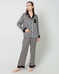 Ensemble de Pyjama en Soie Rayée