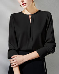 Blouse en soie avec fente pour femme