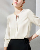 Blouse en soie avec fente pour femme