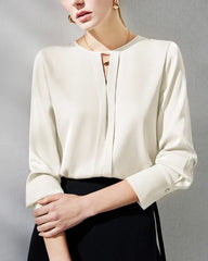 Blouse en soie avec fente pour femme