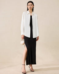 Chemisier en soie lavable pour femme – Style basique