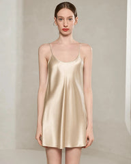 Nuisette courte en soie lavable pour femme