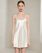 Nuisette courte en soie lavable pour femme