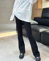 Pantalon évasé pour femme doublé en laine polaire