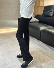 Pantalon évasé pour femme doublé en laine polaire
