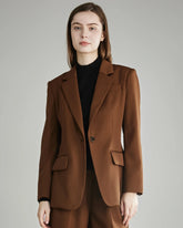 Blazer en Laine pour Femme à Bouton Simple
