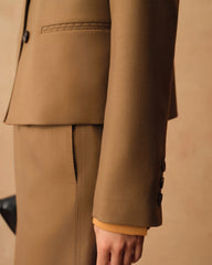 Blazer Ajusté en Laine pour Femme