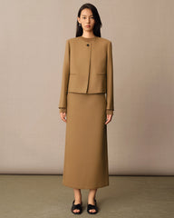 Blazer Ajusté en Laine pour Femme