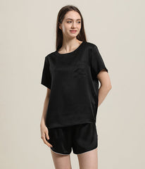 Ensemble de Pyjama Court en Soie 100% pour Femme