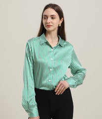 Blouse en Soie à Rayures pour Femme