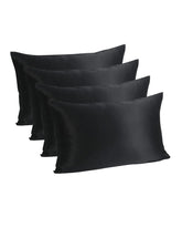 4Pièces Taie d'Oreiller en Soie 100% 19 Momme avec Fermeture Éclair Cachée