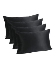 4Pièces Taie d'Oreiller en Soie 100% 19 Momme avec Fermeture Éclair Cachée