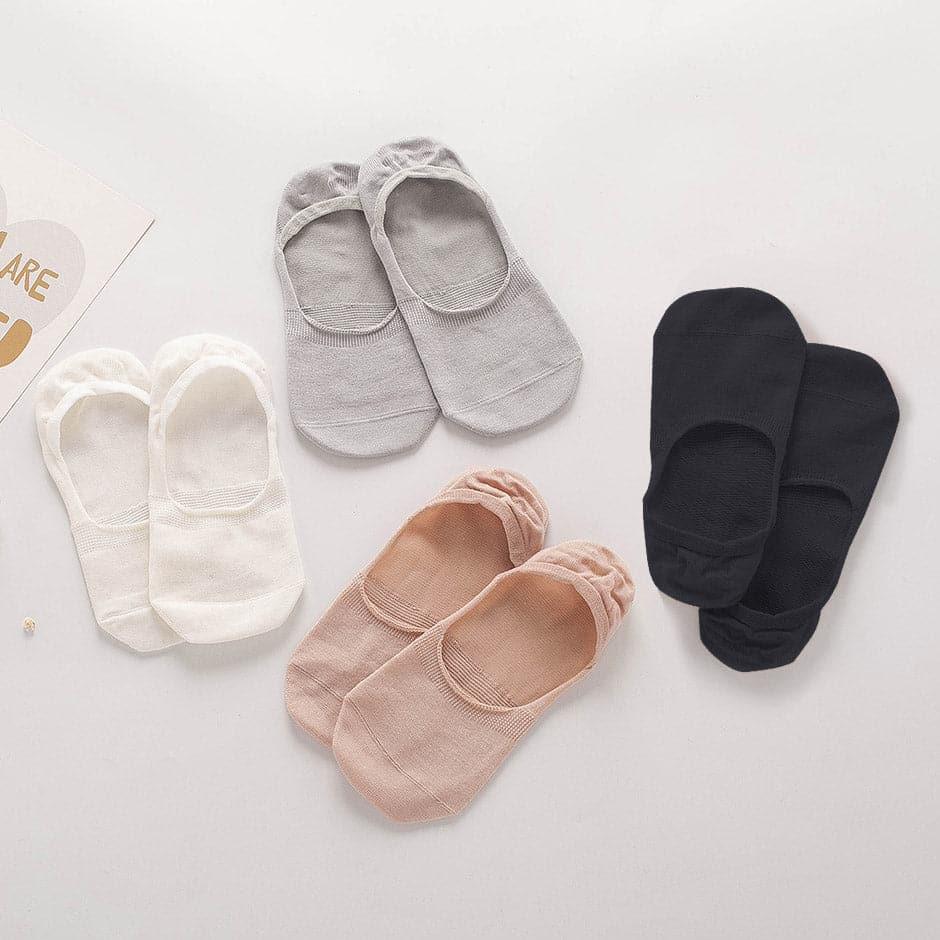 10 Paires De Chaussettes Invisibles Femme - Dentelle - Taille Unique (FR35-40) - 5 Couleurs - Pour Baskets/Talons