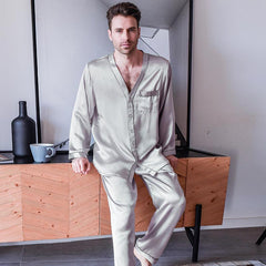 Ensemble Pyjama pour Homme en Soie Pure 2 Pièces