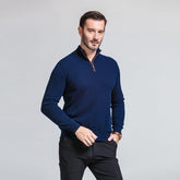 Pull en Cachemire à Col Roulé Zippé Doux pour Homme