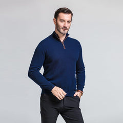 Pull en Cachemire à Col Roulé Zippé Doux pour Homme