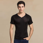 T-shirt en Soie Homme Style Basique