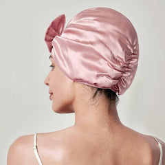 Bonnet de nuit vintage en soie avec nœud papillon