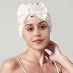 Bonnet de nuit vintage en soie avec nœud papillon