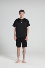 Ensemble de Pyjama Court à Col Rond Simple pour Homme