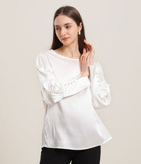 Blouse en Soie Col Rond 22 Momme