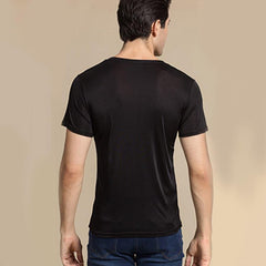 T-shirt en Soie Homme Style Basique
