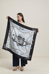 Vintage Black Silk Scarf
