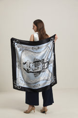 Vintage Black Silk Scarf