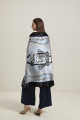 Vintage Black Silk Scarf