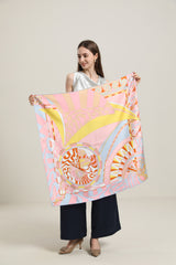 Foulard en Soie Rose Frais