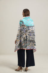 Foulard en Soie à Bords Rouge