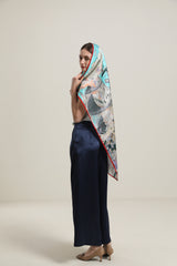 Foulard en Soie à Bords Rouge