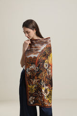 Foulard en Soie Vintage à Motif Tigre