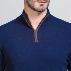 Pull en Cachemire à Col Roulé Zippé Doux pour Homme