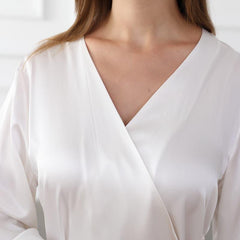 Peignoir Court en Soie 100% Lavable pour Femmes