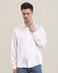Chemise en Soie à Col Classique Longue pour Homme