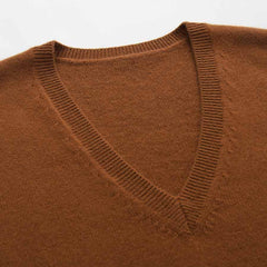 Gilet sans Manches en Cachemire 100 % Pure à Col V