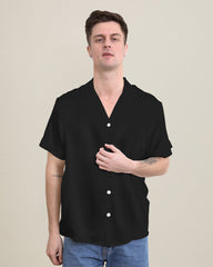 Chemise en Soie à Col Revers Doux pour Homme