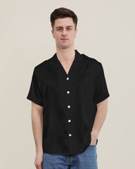 Chemise en Soie à Col Revers Doux pour Homme