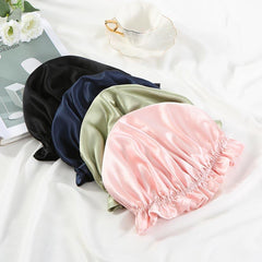 Bonnet de Nuit en Soie à Volants